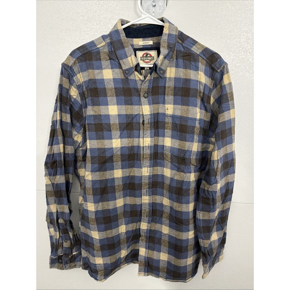 Field & Forest Thick Flannel Shirt Men's Tall XLT Plaid/Check Button